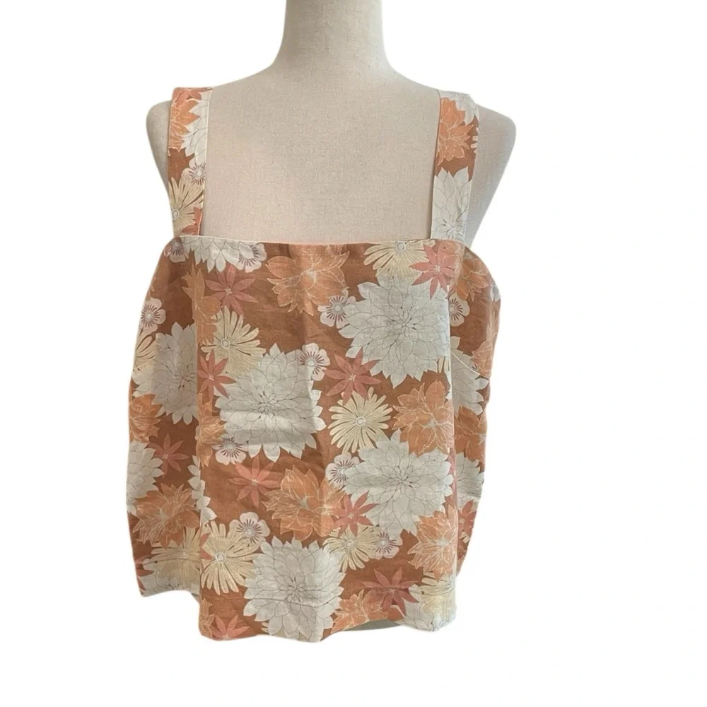Faherty Summer Sands Linen Tank in WARM JICARO ISLAND
